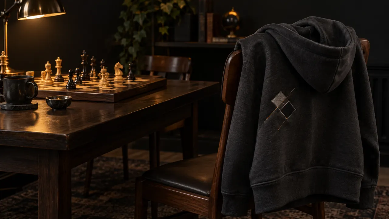 Embroidered Chess Club Hoodie