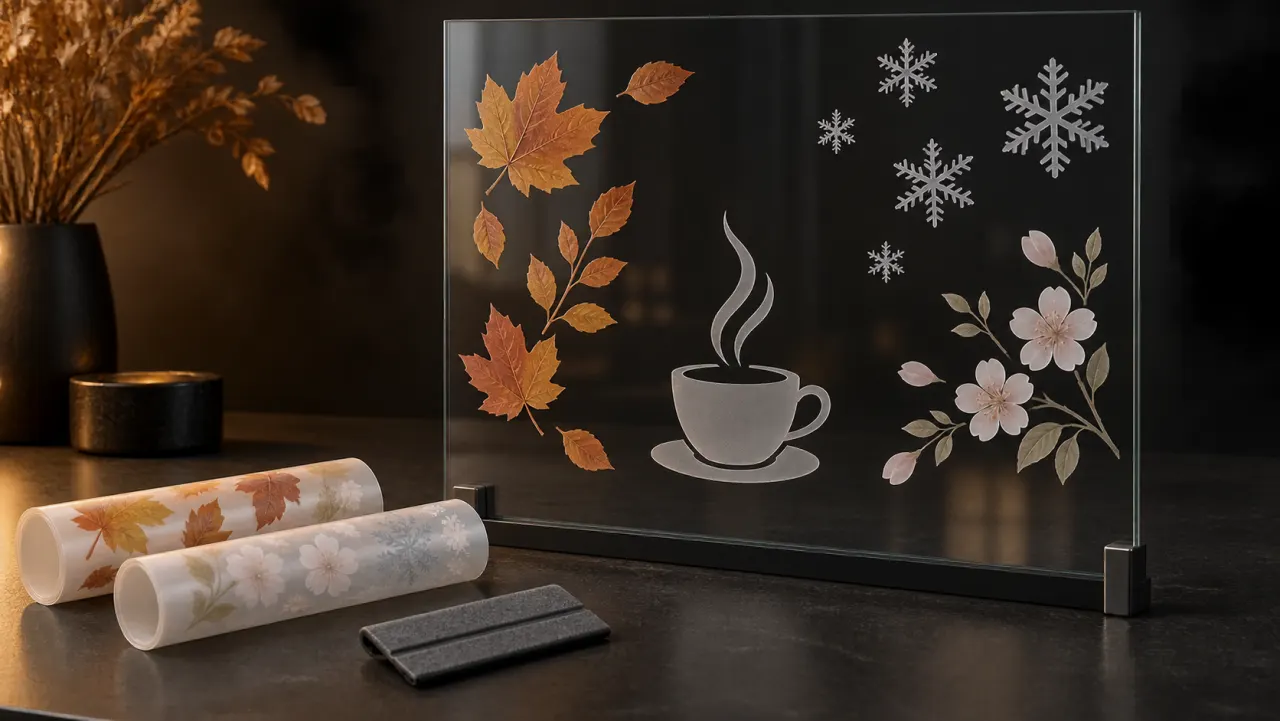 Etsy-Fensterbilder für saisonale Cafés