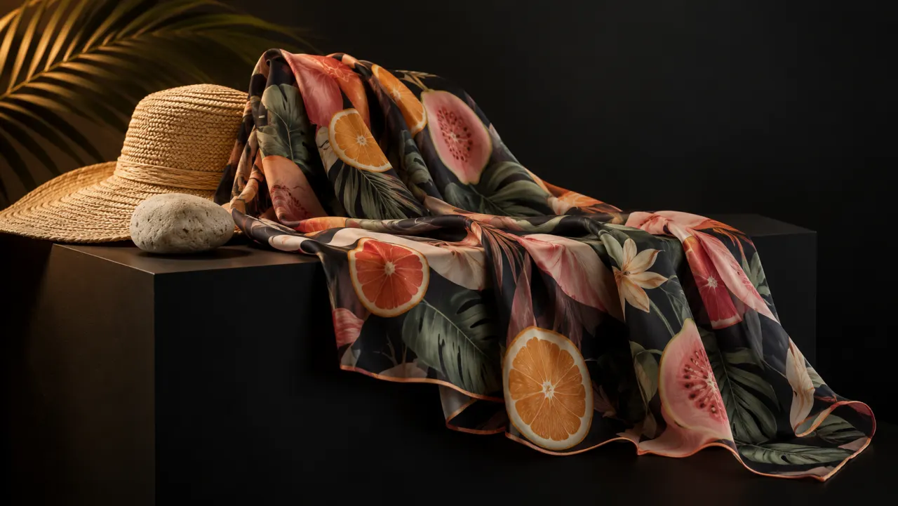 Island-Luxe-Schal mit Fruchtmuster