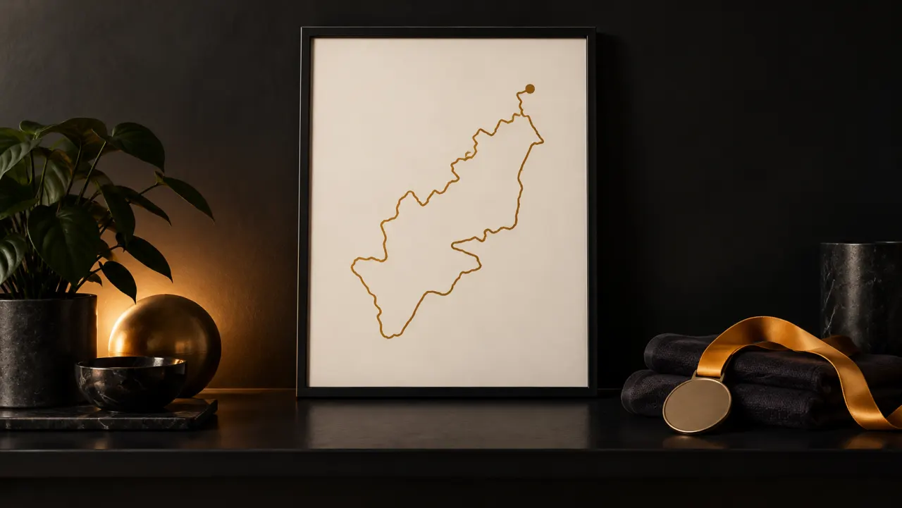 Marathonstrecke als personalisierter Kunstdruck