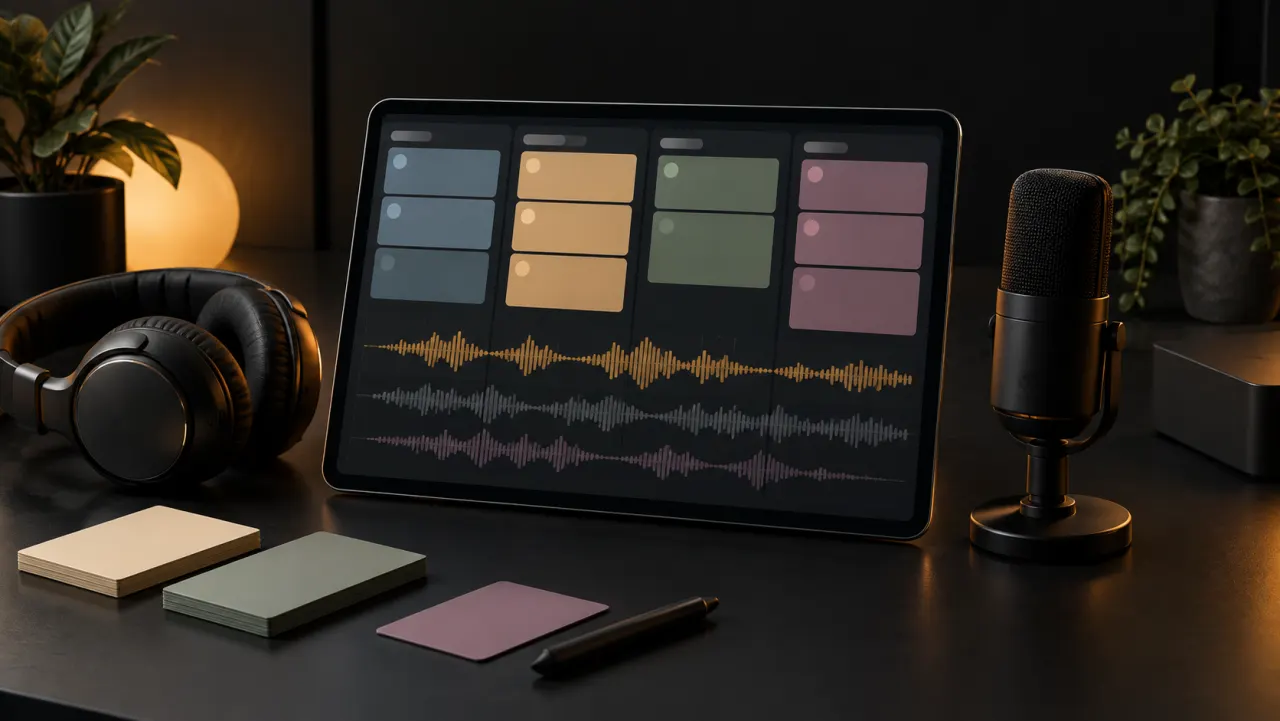 Podcast-Produktionsboard für kleine Teams