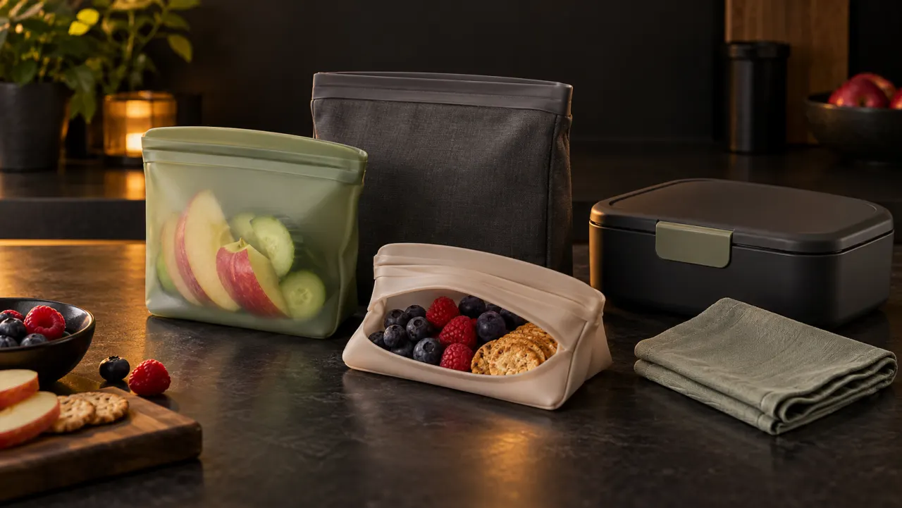 Wiederverwendbare Snackbeutel für Familien